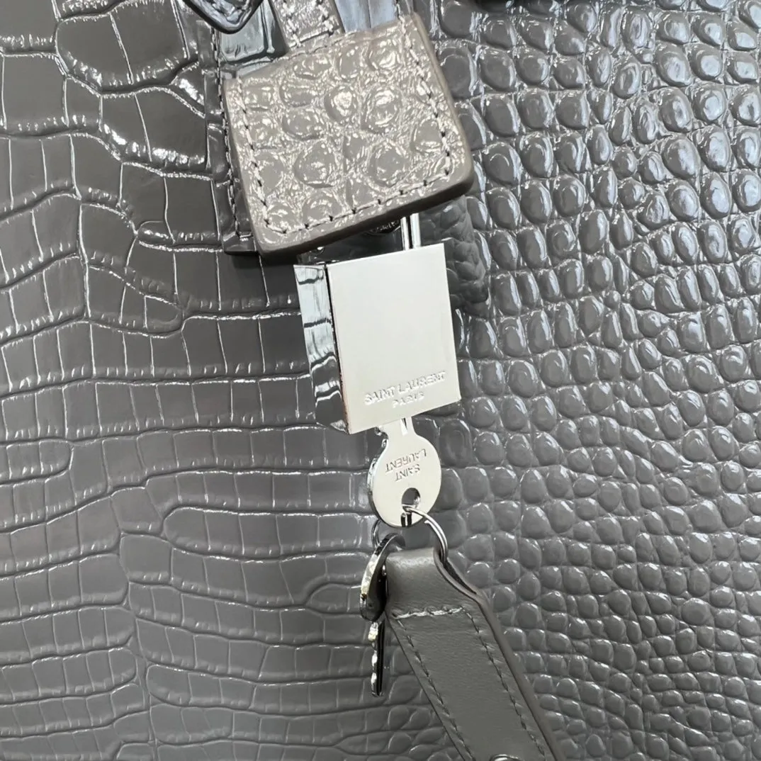 32CM DE JOUR Large Crocodile Pattern Cross Shoulder Bag 378299