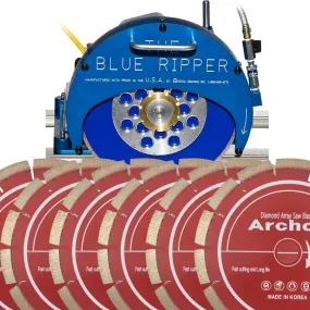 5 HP Blue Ripper Rail Saw Package Sale | Saw and Diamond Blades