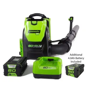 580 CFM Brushless Backpack Blower with 2.5Ah and 4.0Ah Battery and Charger