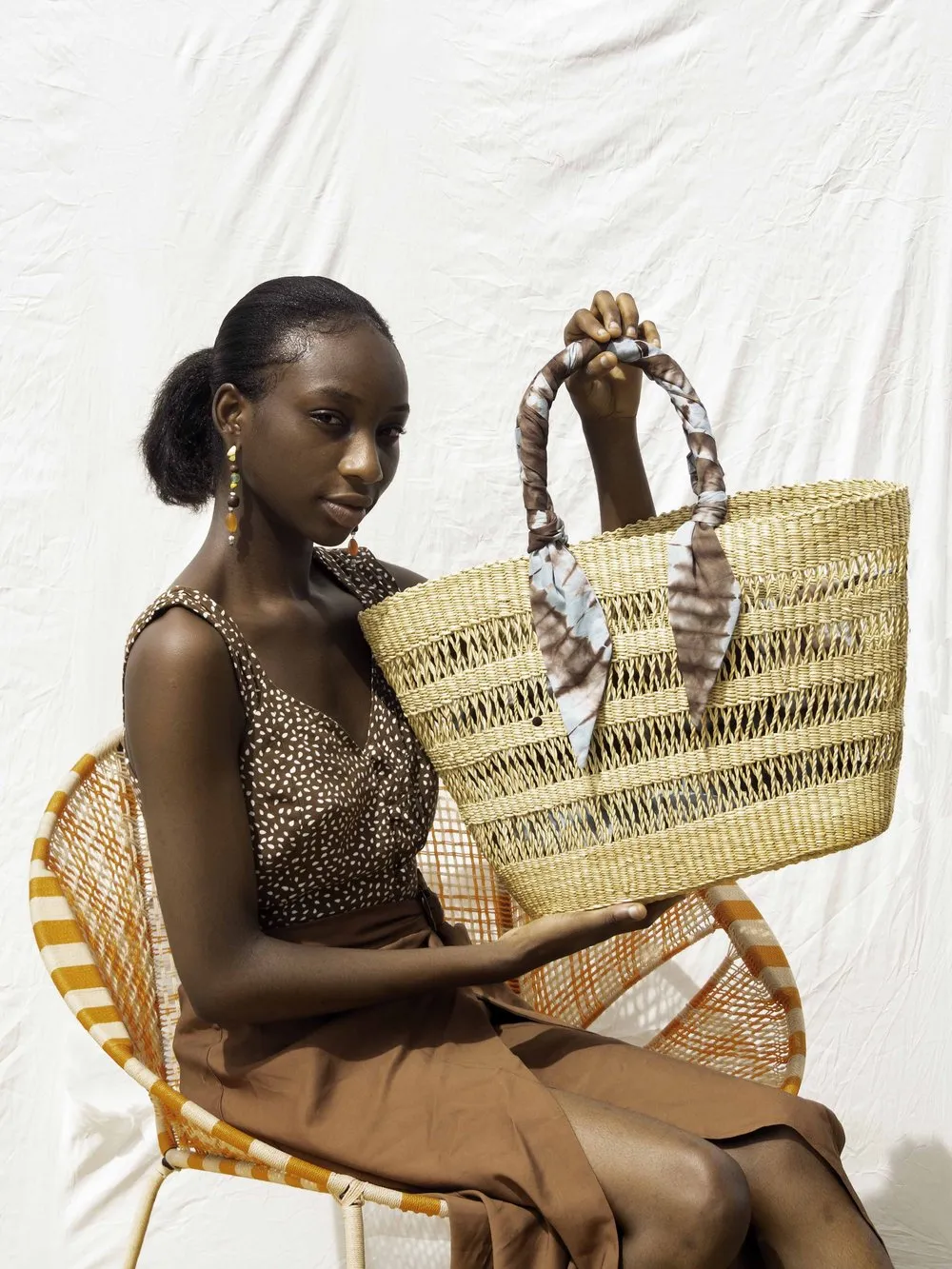 AKETEKETE Ayine Woven Basket Bag - Medium