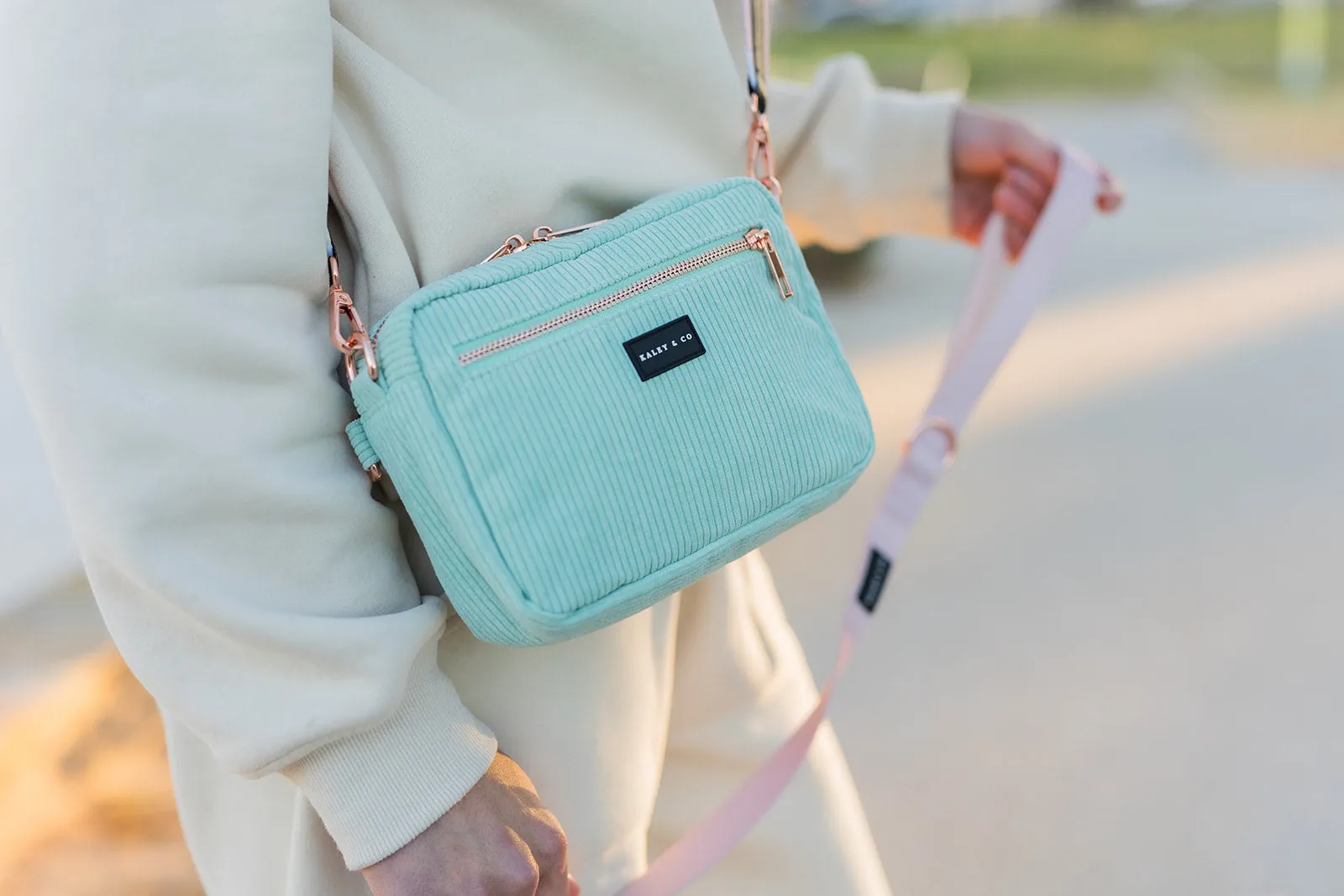 Athleisure Bag - Corduroy - Mint & Rose Gold