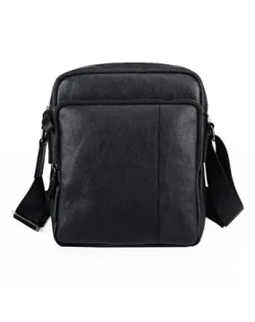 BADASS Black LEATHER MENS Small Ipad SHOULDER BAG SIDE BAG COURIER BAG MESSENGER BAG FOR MEN