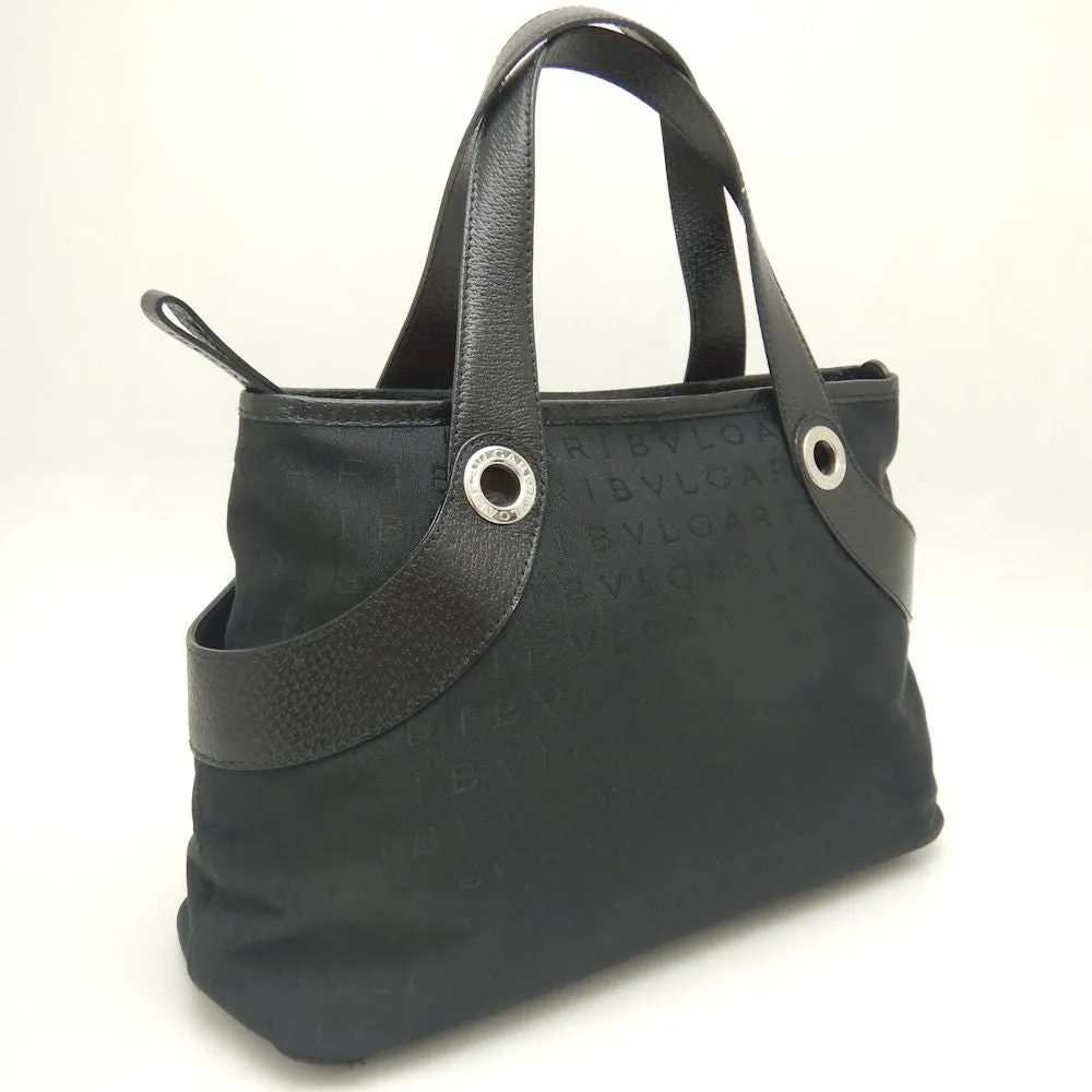 Bvlgari Canvas Leather Tote Bag Black