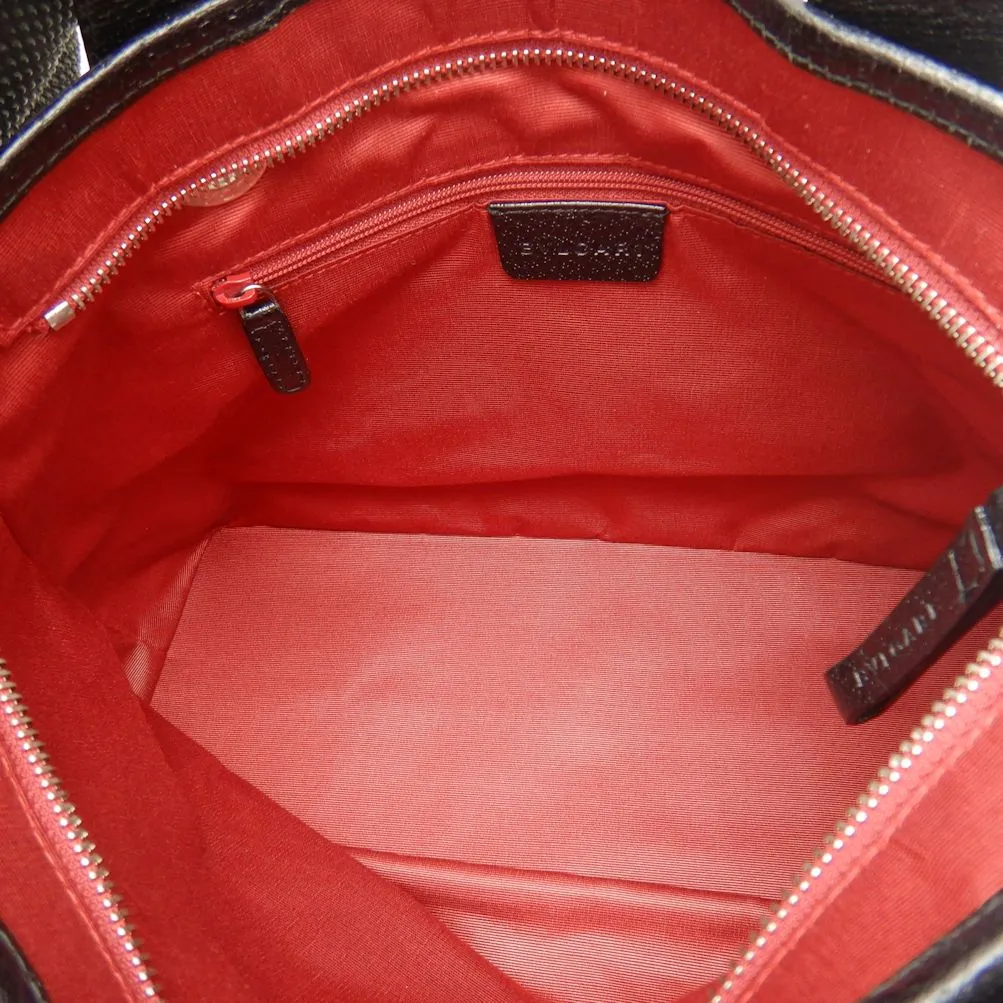 Bvlgari Canvas Leather Tote Bag Black