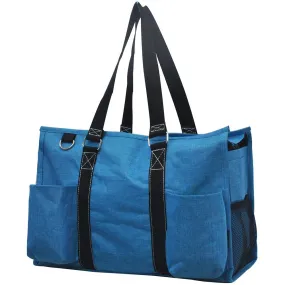 Crosshatch Turquoise NGIL Zippered Caddy Large Organizer Tote Bag