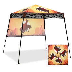 Eagle Peak SHADE GRAPHiX Day 8x8 Tripper Pop Up Canopy Tent with Digital Printed Cowboy