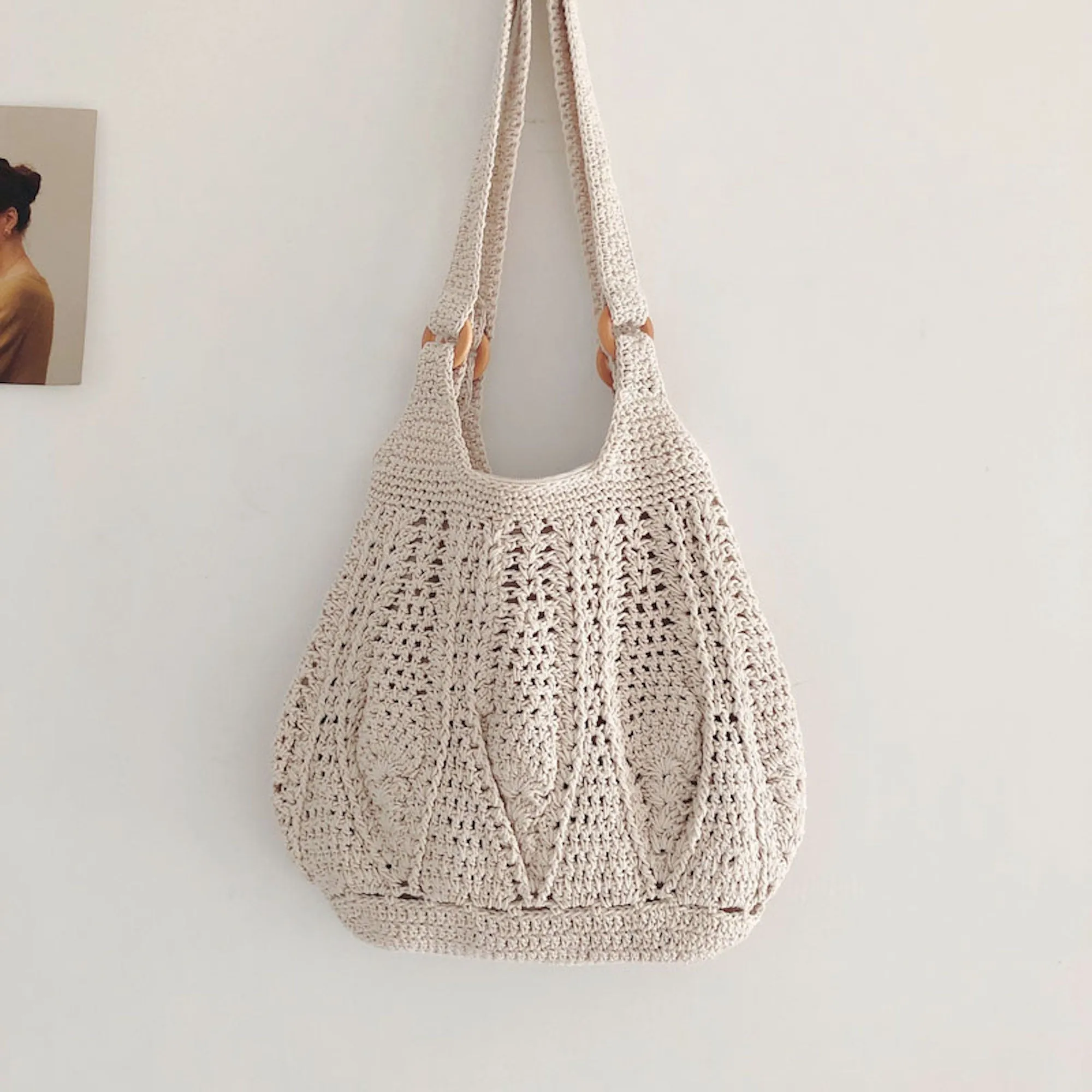 Elena Handbags Retro Artsy Twist Cotton Knitted Bag