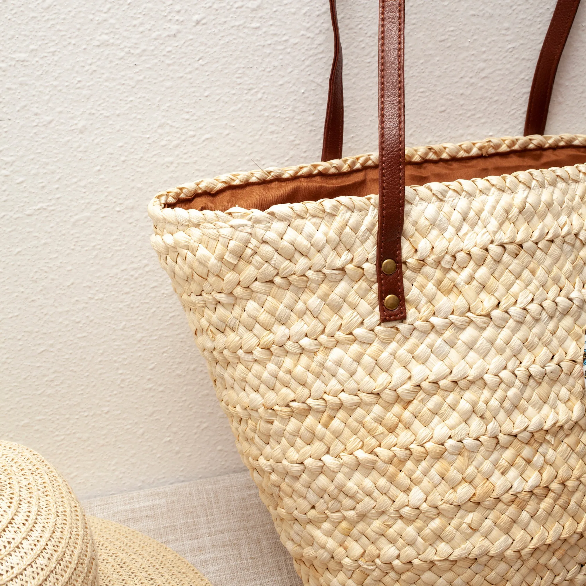 Elena Handbags Straw Shell Basket Summer Beach Tote