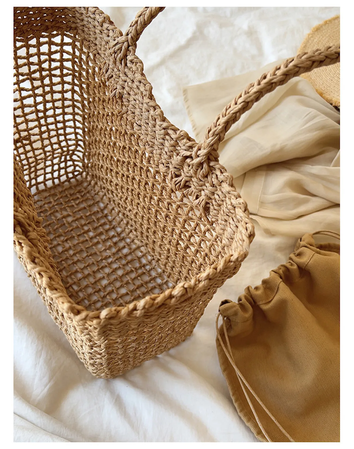 Elena Handbags Summer Straw Beach Basket Tote