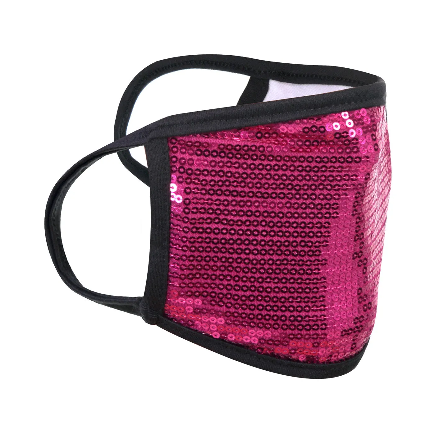 Fuschia Adult Sequin Face Mask