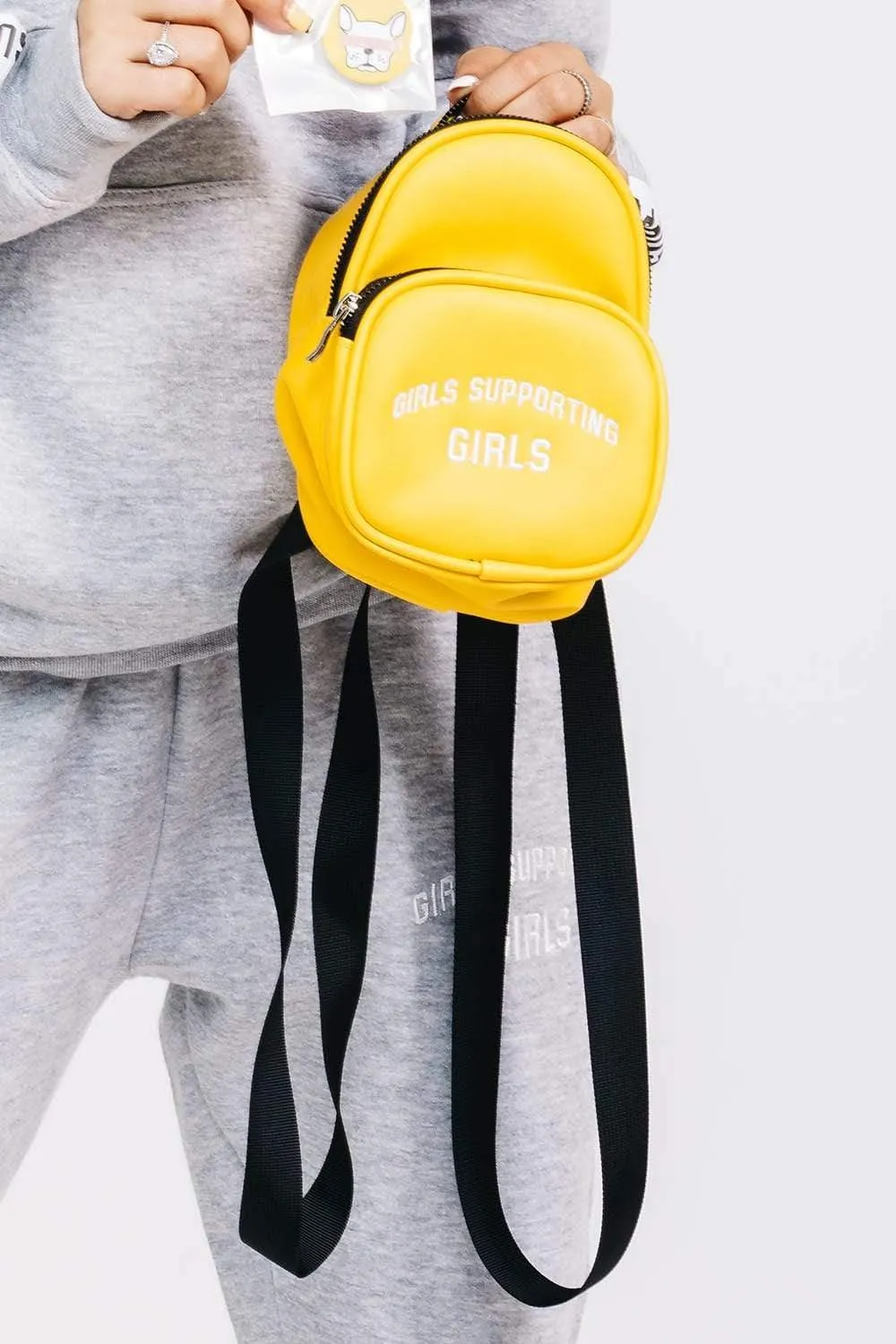 Girls Supporting Girls Yellow Mini Backpack