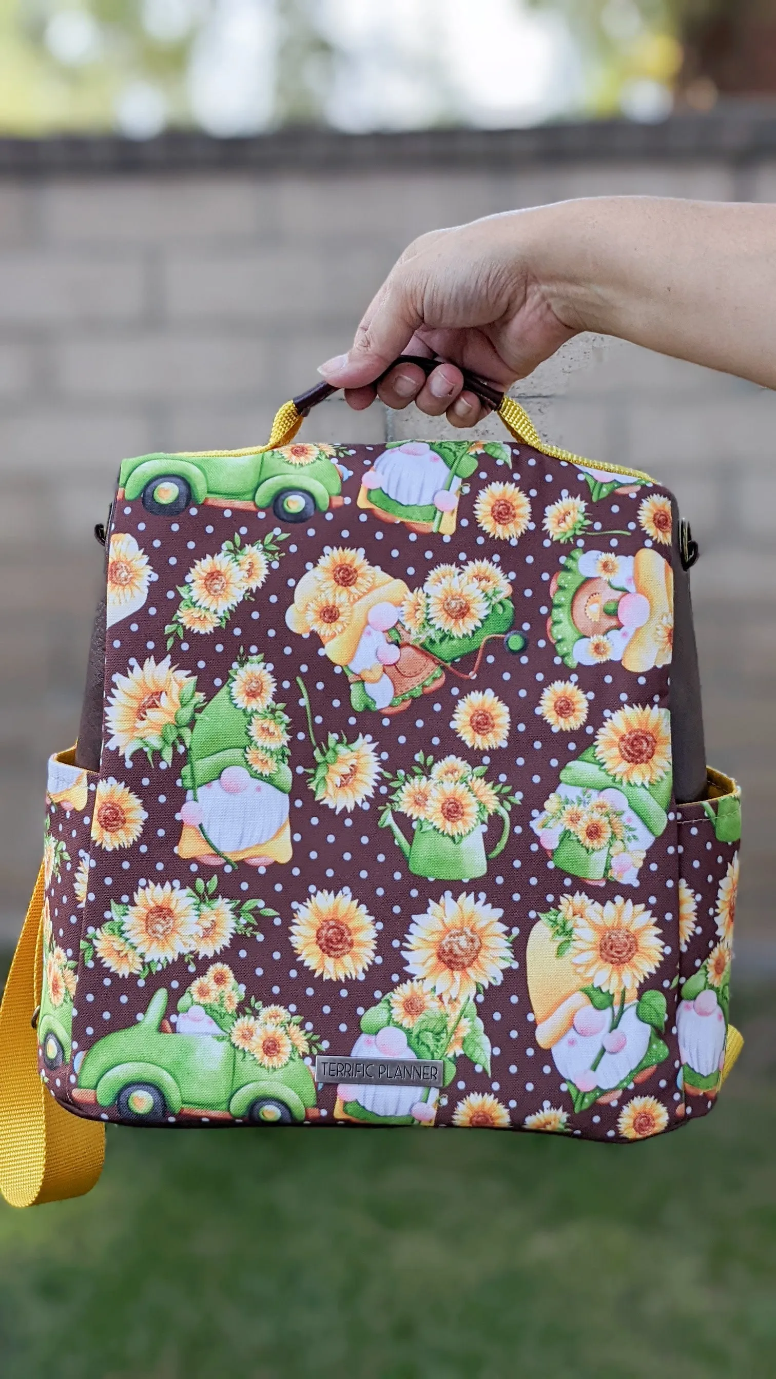 Gnomes and Sunflowers Convertible Backpack