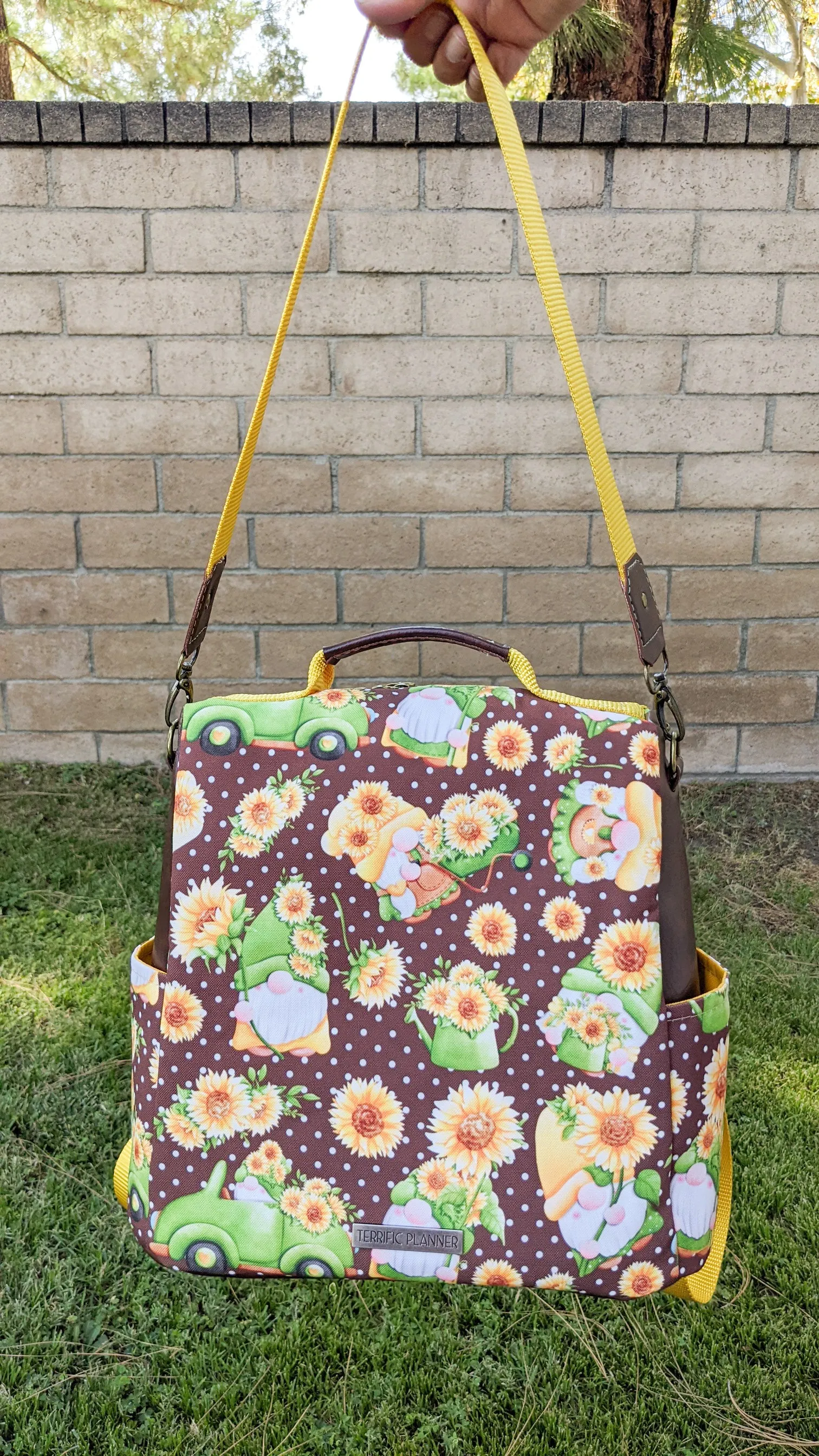 Gnomes and Sunflowers Convertible Backpack