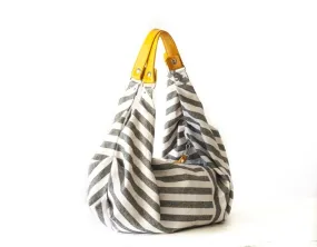 Kallia bag - Striped canvas and leather