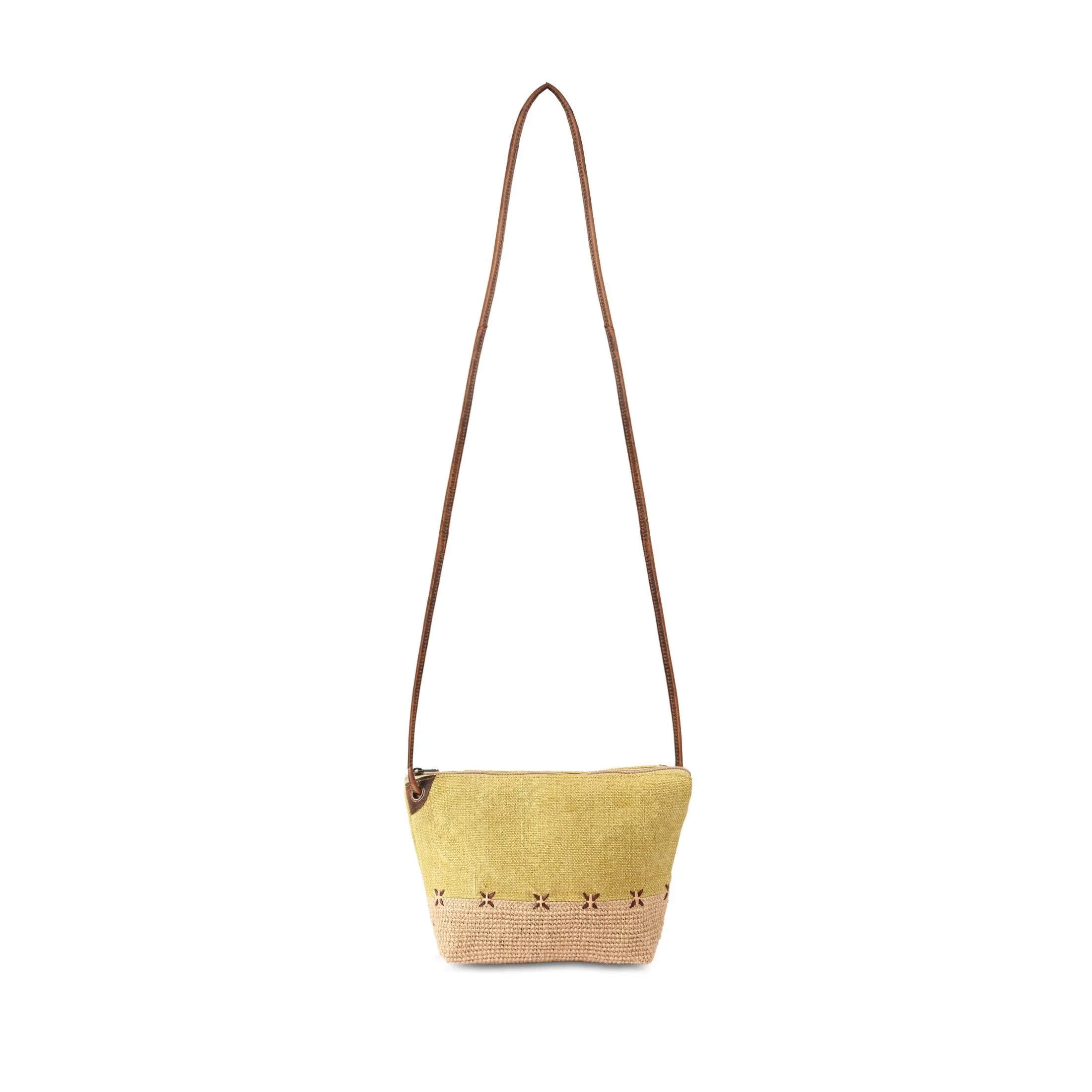 KomalC Stylish Slingbag for Women -made with high-quality Jute & Premium Buffalo Leather accents | Woven Shoulder Bag | Summer Bag for everyday use (Sunflower)