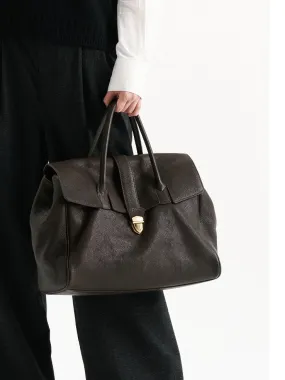 Large Elegant Genuine Leather Vintage Tote Briefcase for Women