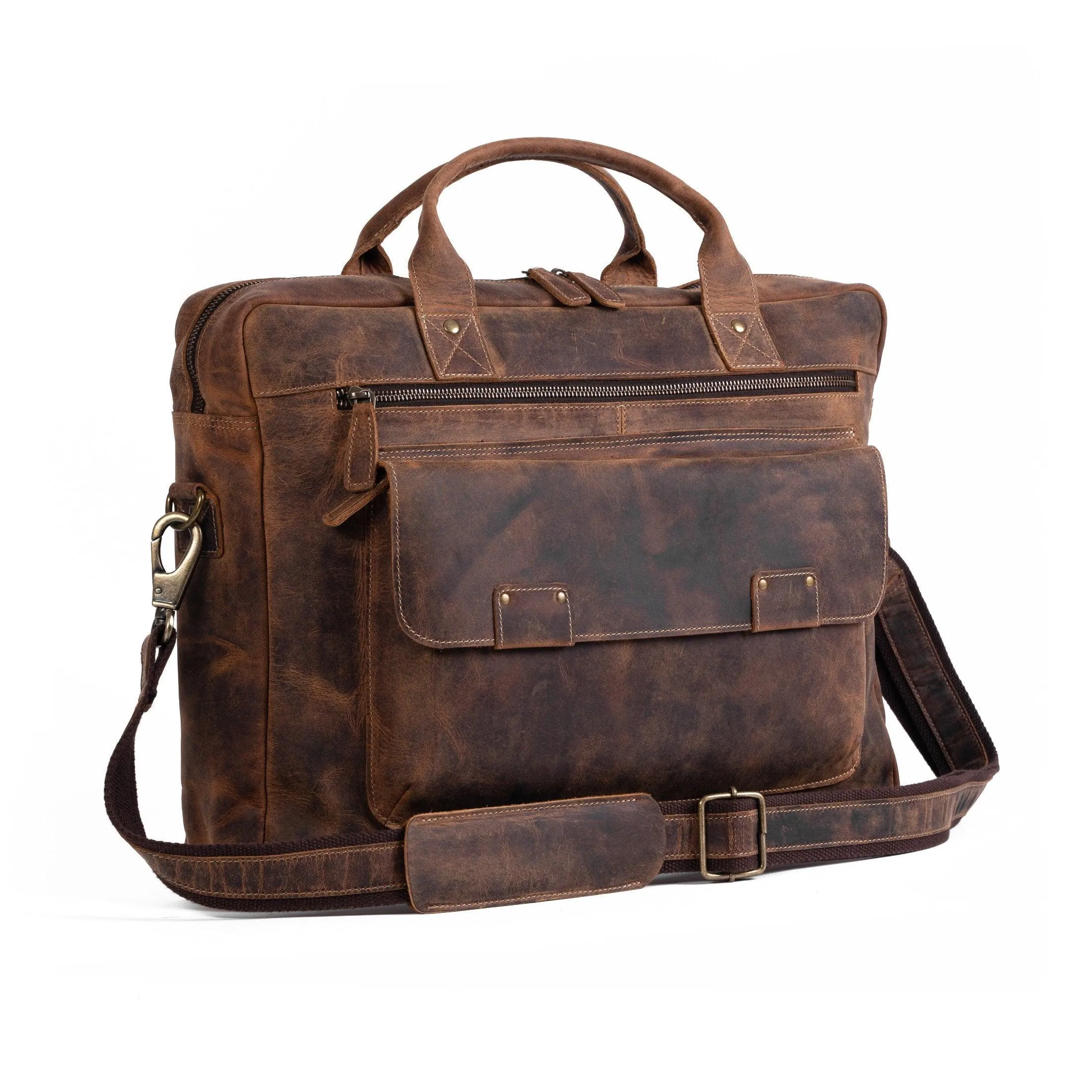 Leather briefcase 18 Inch Laptop Messenger Bags for Men and Women Best Office School College Briefcase Satchel Bag