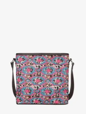 Montana West Aztec Cowhide Print Canvas Crossbody