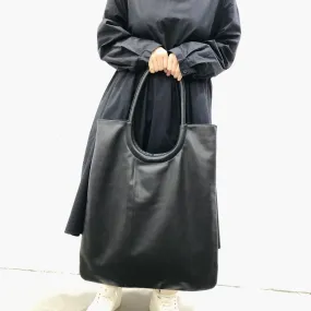 Oversize Large Slouchy Black Tote, Soft Cowhide Leather Bag, Everyday Shopping Bag, Leather Mummy Bag, Handcrafted Weekend Bag