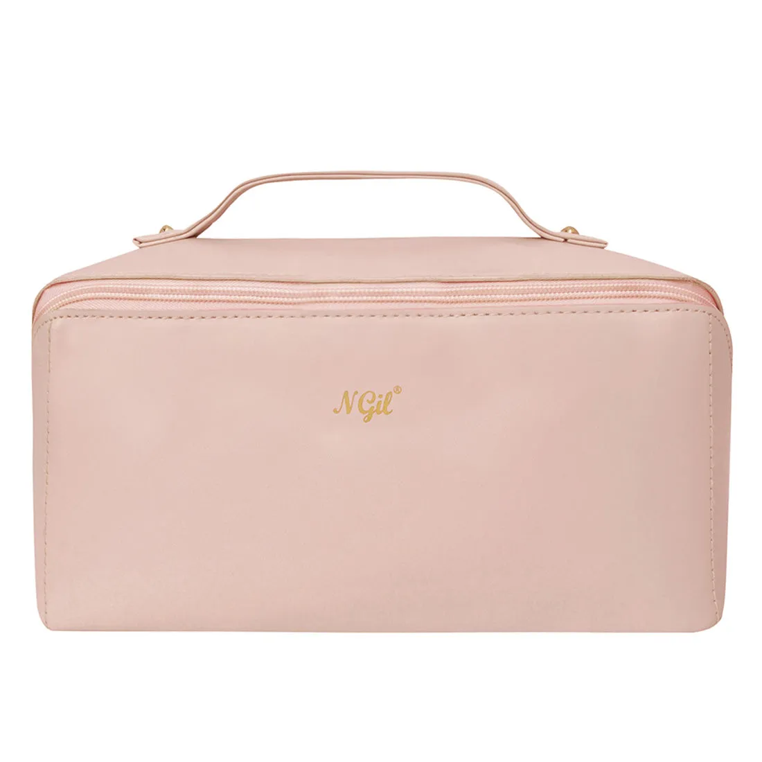 Pink NGIL Medium Faux Leather Travel Toiletry