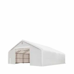 TMG Industrial Pro Series 40' x 40' Dual Truss Storage Shelter with Heavy Duty 21 oz PVC Cover & Drive Through Doors, TMG-DT4041-PRO (Previously TMG-DT4040-PRO)