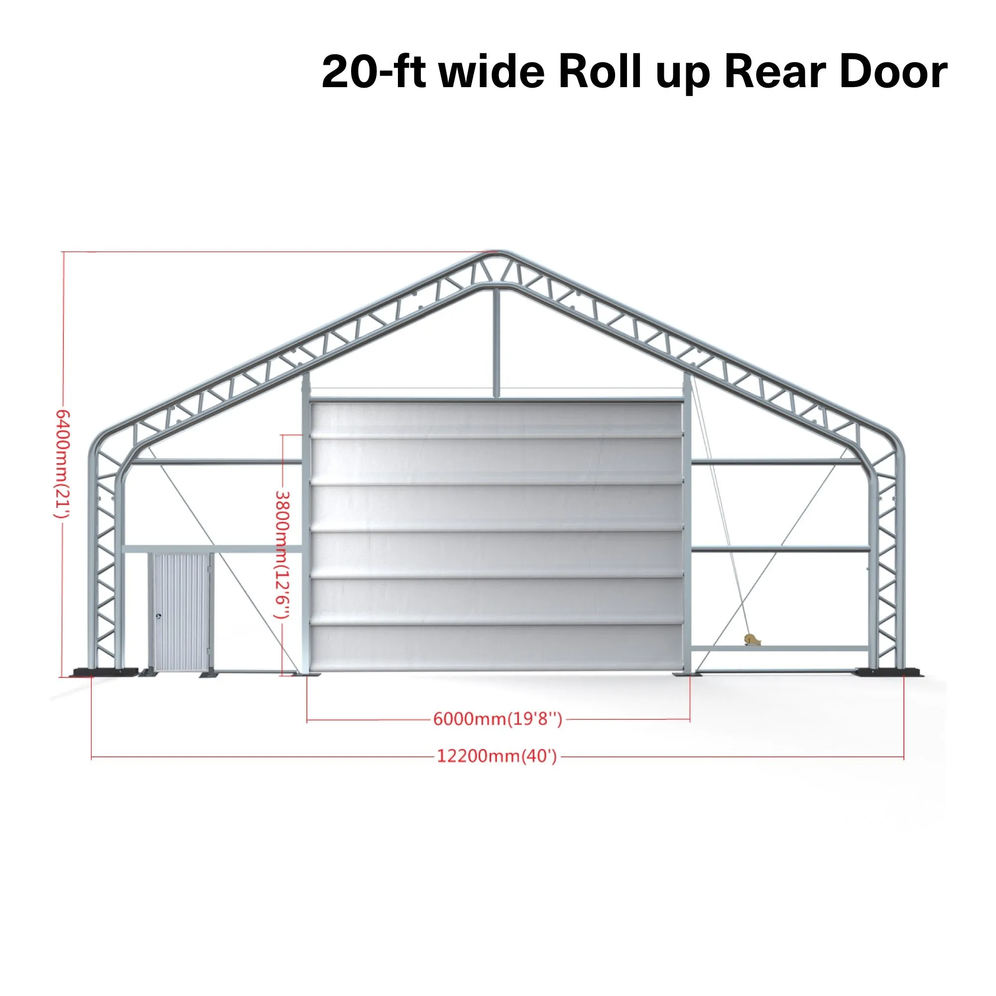 TMG Industrial Pro Series 40' x 80' Dual Truss Storage Shelter with Heavy Duty 21 oz PVC Cover & Drive Through Doors, TMG-DT4081-PRO(Previously TMG-DT4080-PRO)