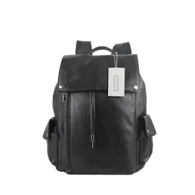 Unisex cowhide leather backpack Flap design