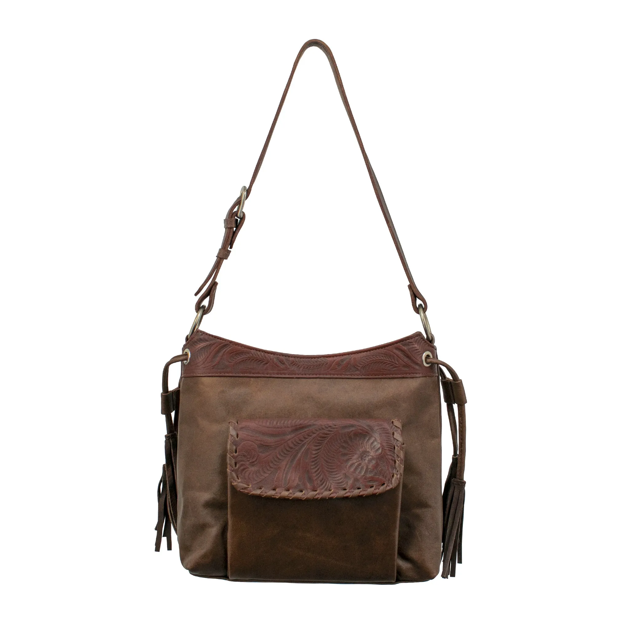 Waxed Leather Zip-Top Shoulder Bag