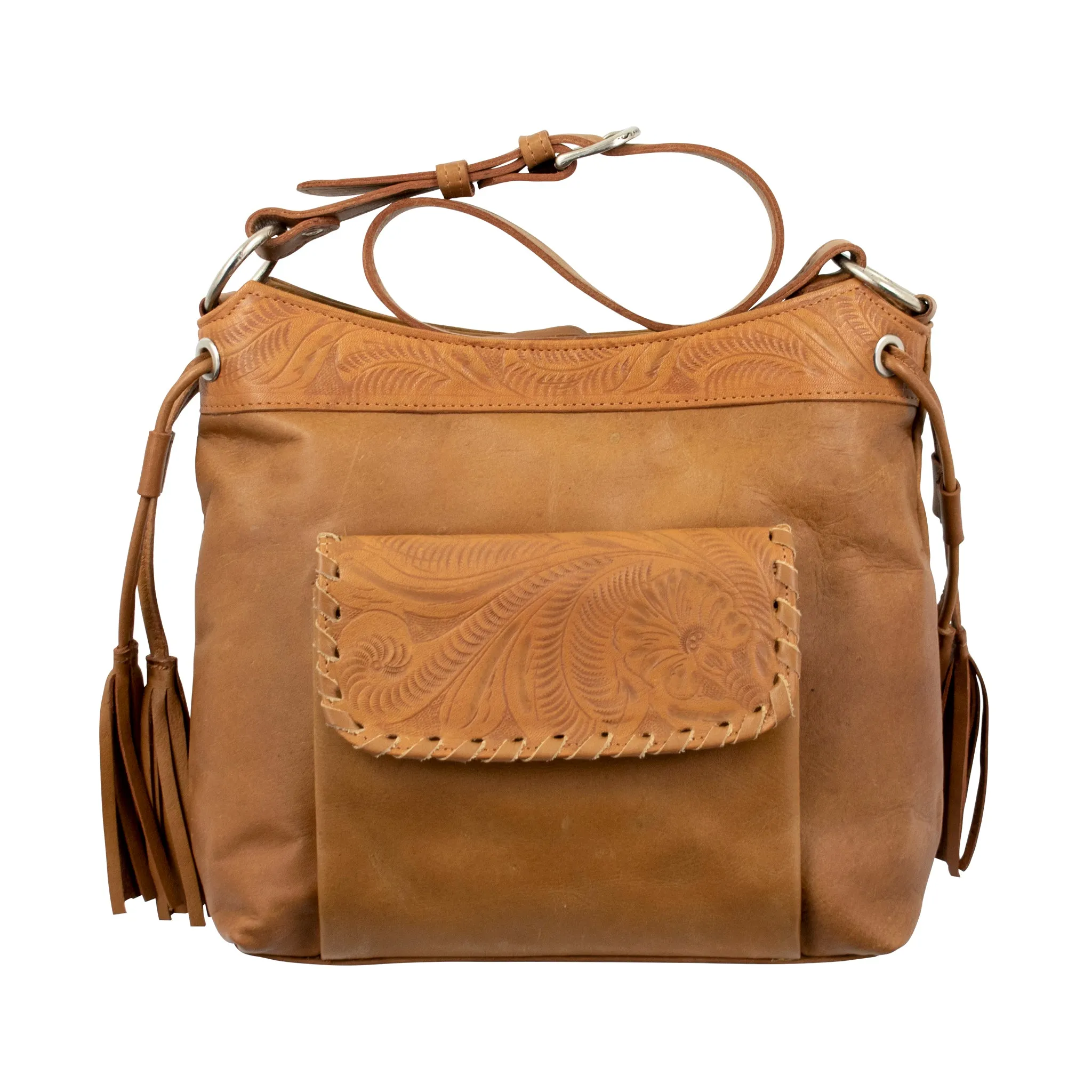 Waxed Leather Zip-Top Shoulder Bag